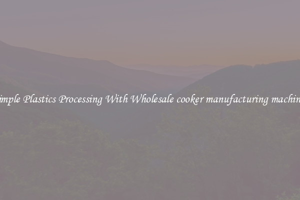 Simple Plastics Processing With Wholesale cooker manufacturing machines