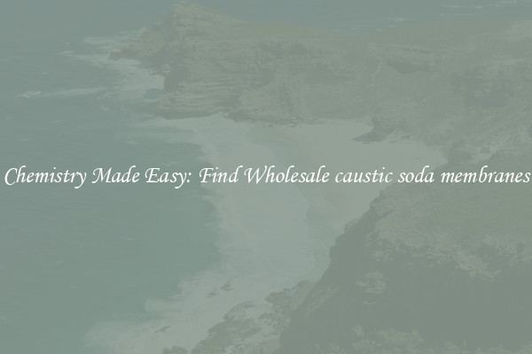Chemistry Made Easy: Find Wholesale caustic soda membranes