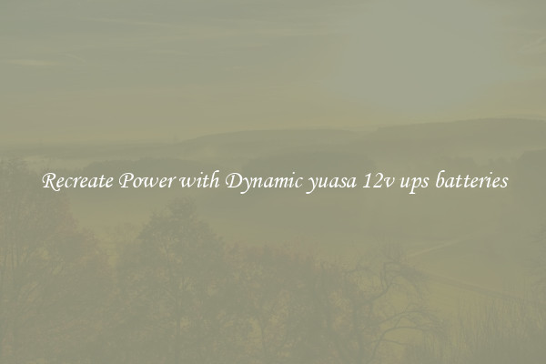 Recreate Power with Dynamic yuasa 12v ups batteries