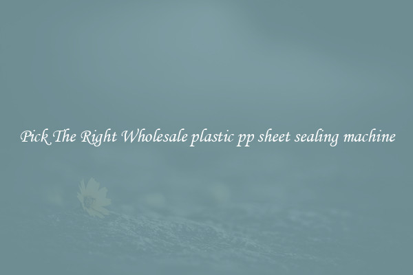 Pick The Right Wholesale plastic pp sheet sealing machine