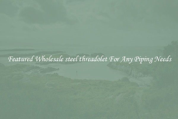 Featured Wholesale steel threadolet For Any Piping Needs