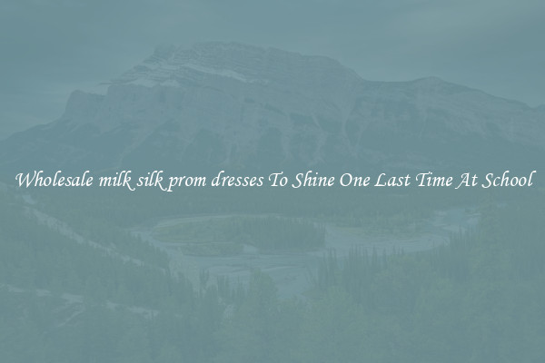 Wholesale milk silk prom dresses To Shine One Last Time At School