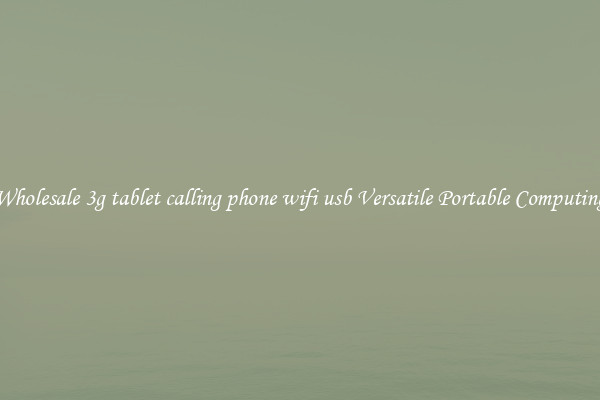 Wholesale 3g tablet calling phone wifi usb Versatile Portable Computing
